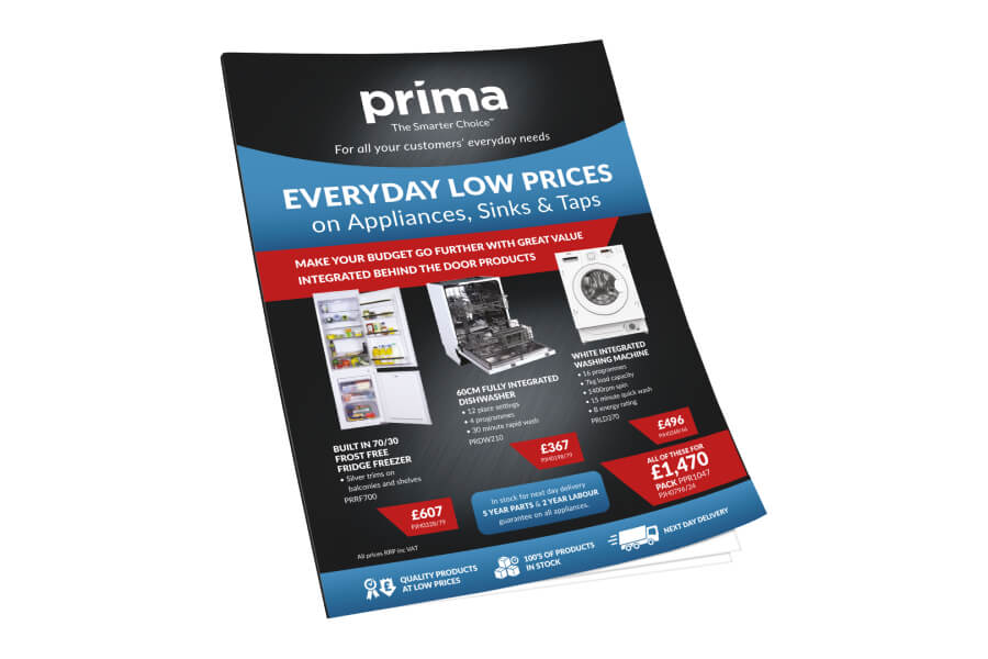 Prima Supports Stockist with New ‘Everyday Low Prices’ Appliance Booklet