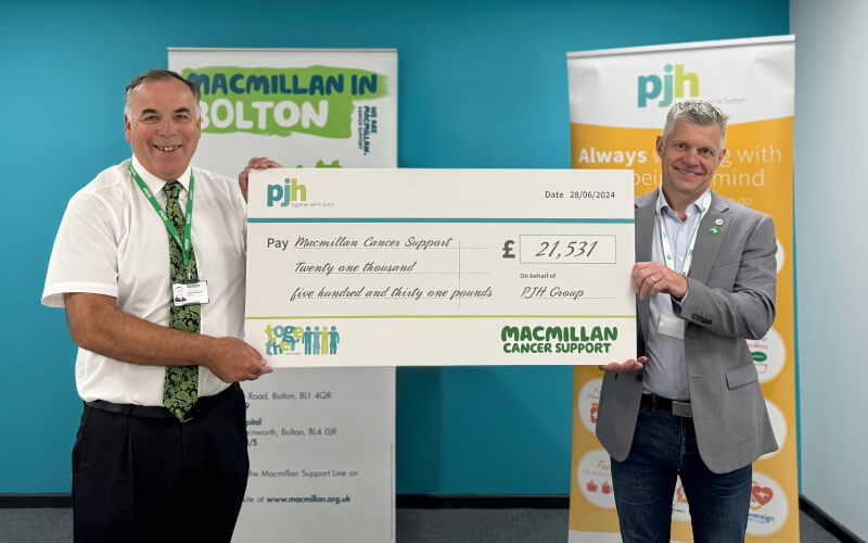 PJH selected Macmillan Cancer Support as “Charity of The Year” and resulting in a £21,531 donation in 12 months (May 2023 – Jun 2024),