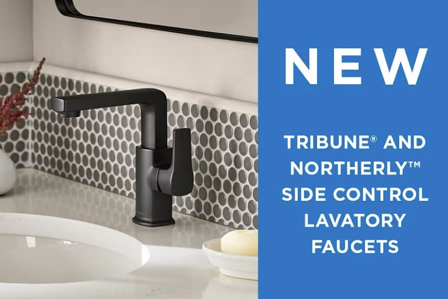 Gerber® Plumbing Fixtures Introduces NortherlyTM & Tribune® Side-Control Bathroom Faucets