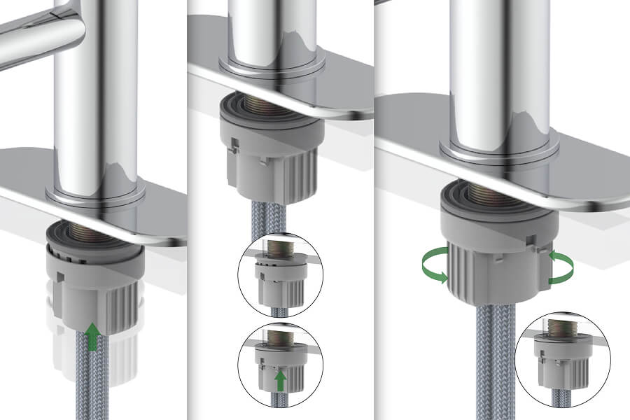 Twist+Fix Lavatory Faucet Installation System-Single Handle Lav. Faucet