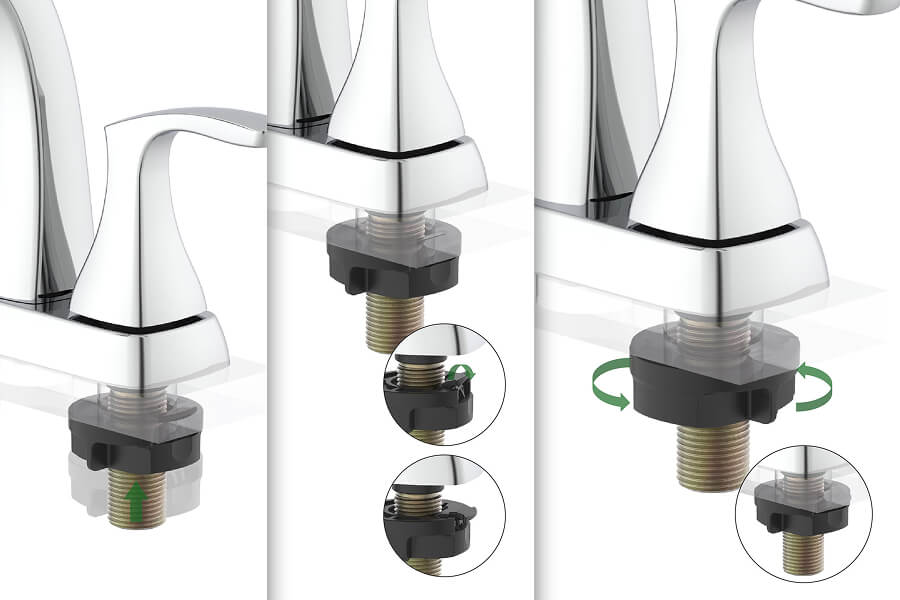 Twist+Fix Lavatory Faucet Installation System-4” Centerset Lav. Faucet