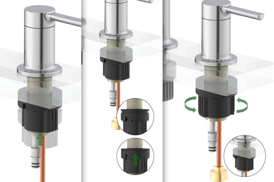 Twist+Fix Lavatory Faucet Installation System-Widespread Lav. Faucet