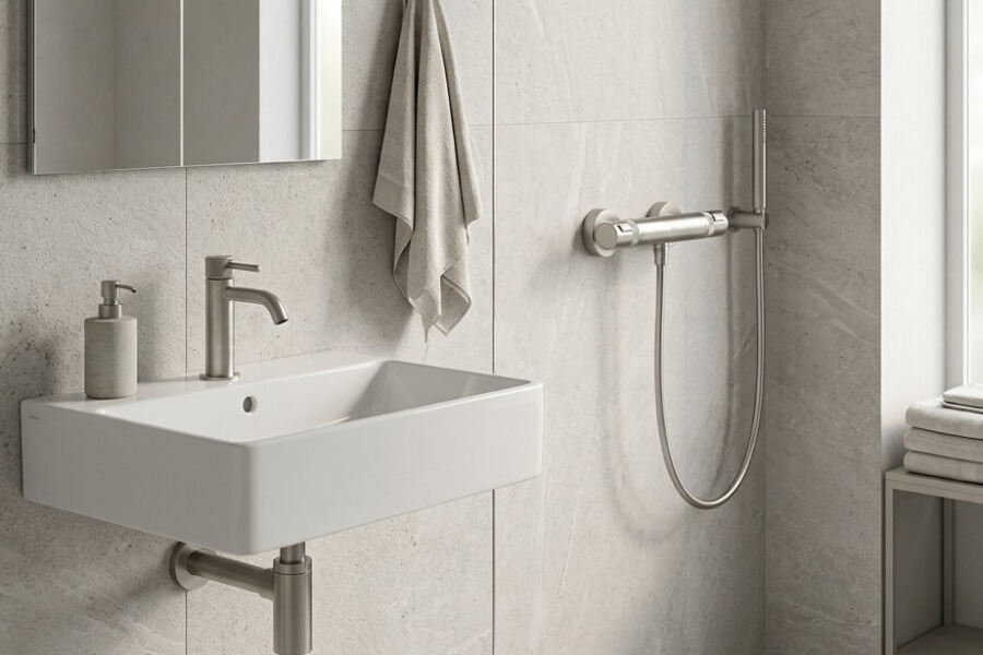 One Design Language, Two Distinct Bathroom Experiences